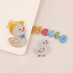 7pcs Duck Letter Embroidery DIY Patch Kids Accessories Party Gift