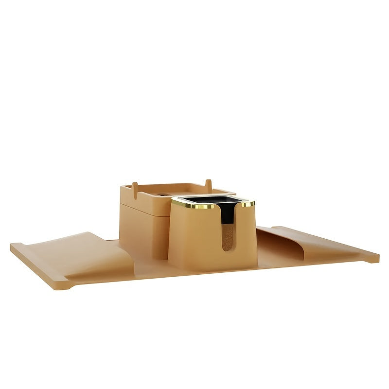 Silicone Armrest Hanging Bag with Cup Pad & Tissue Box