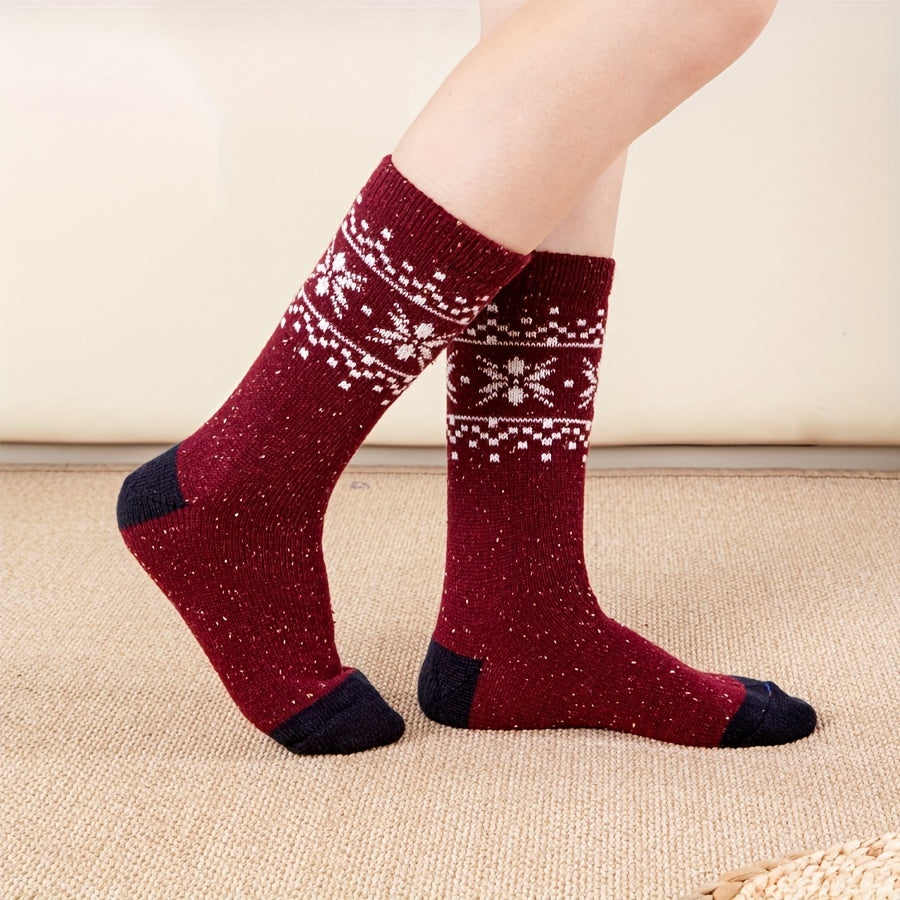 Geometric Pattern Mid Tube Socks Women's Stockings