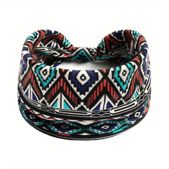 Boho Paisley Print Headband Retro Wide Sports Sweatband