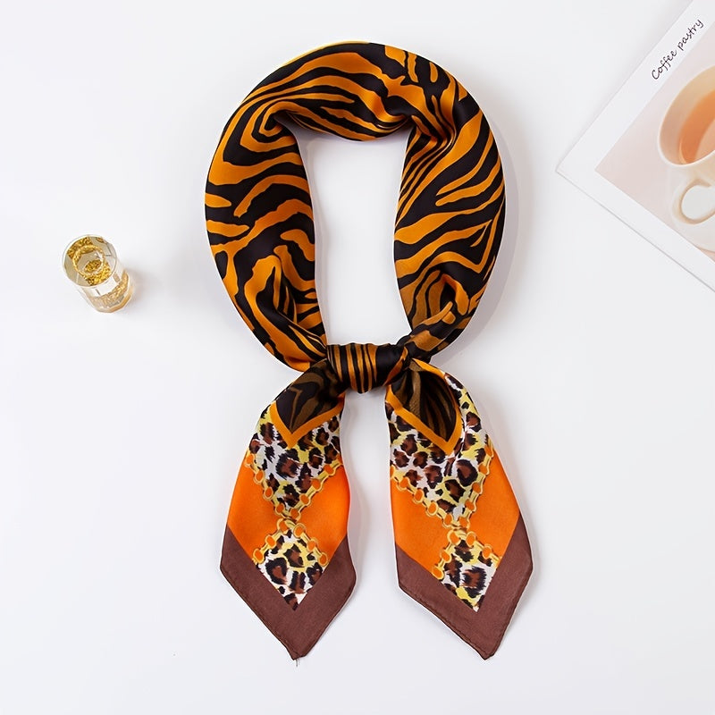 Vintage Print Thin Scarf Small Shawl Neckerchief