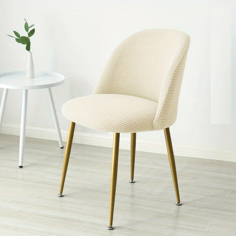 Polar Fleece Low Back Dining Chair Cover Elastic Stretch Protective Cover