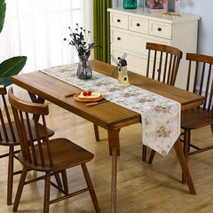 Bohemian Linen Table Flag Double Embroidered Runner Home Tea Art