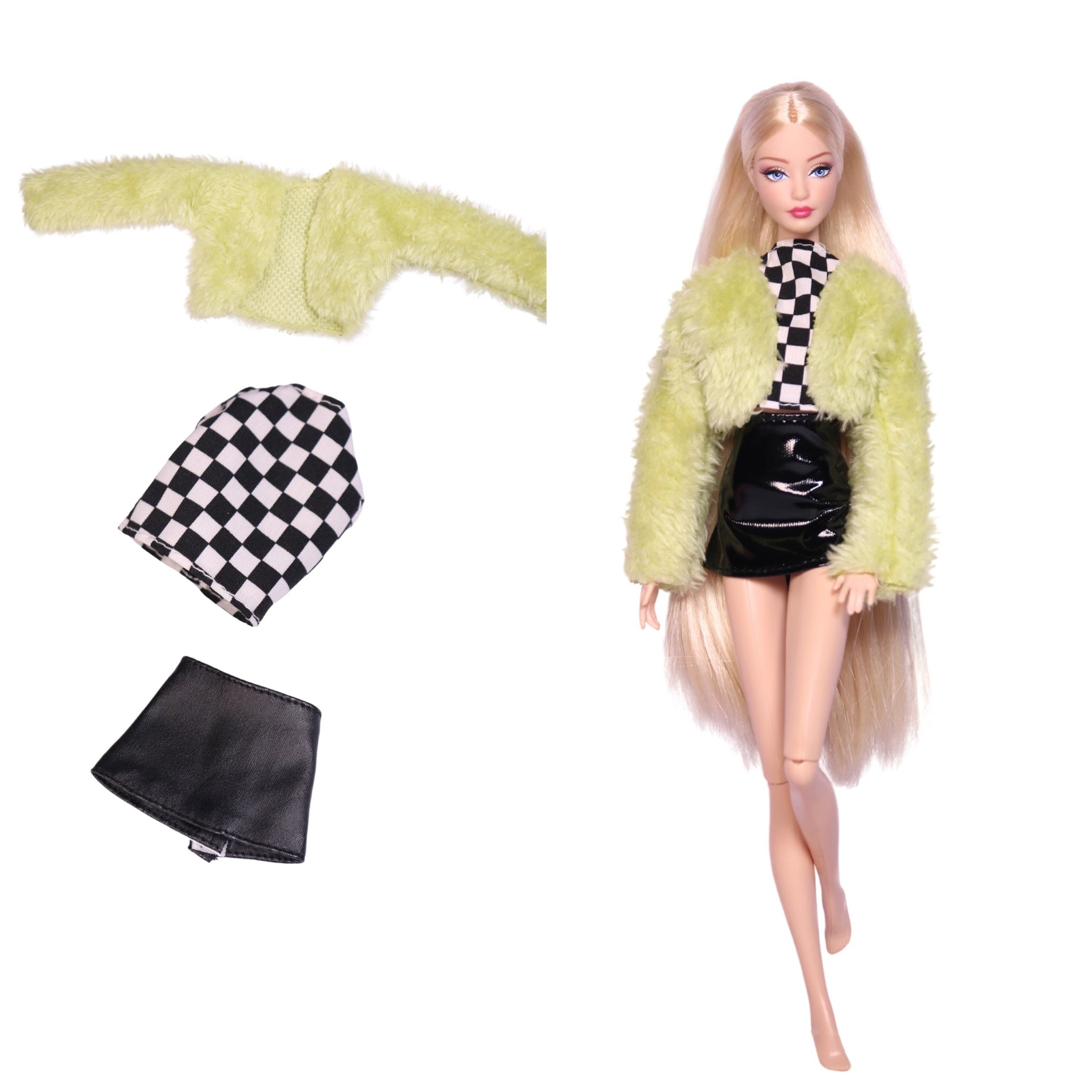 Doll Clothes Set with Party Skirt and Accessories