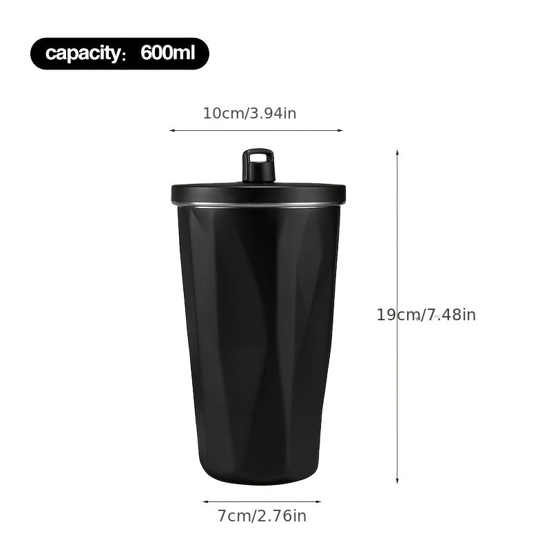 600ml 20.3oz Stainless Steel Coffee Cup Double Layer Insulation Water Cup