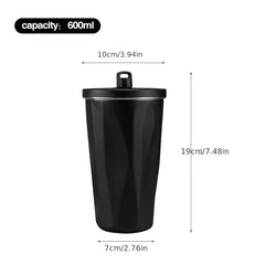 600ml 20.3oz Stainless Steel Coffee Cup Double Layer Insulation Water Cup