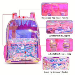 Colorful Transparent Daypack Beach Backpack Kids School
