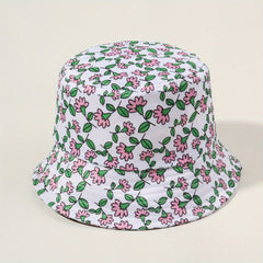 Leaf Flower Print Bucket Hat Casual Sunscreen Fisherman Cap