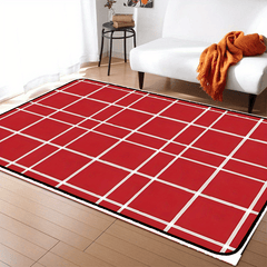 Large Check Pattern Carpet Area Rug Soft Non Slip Backing