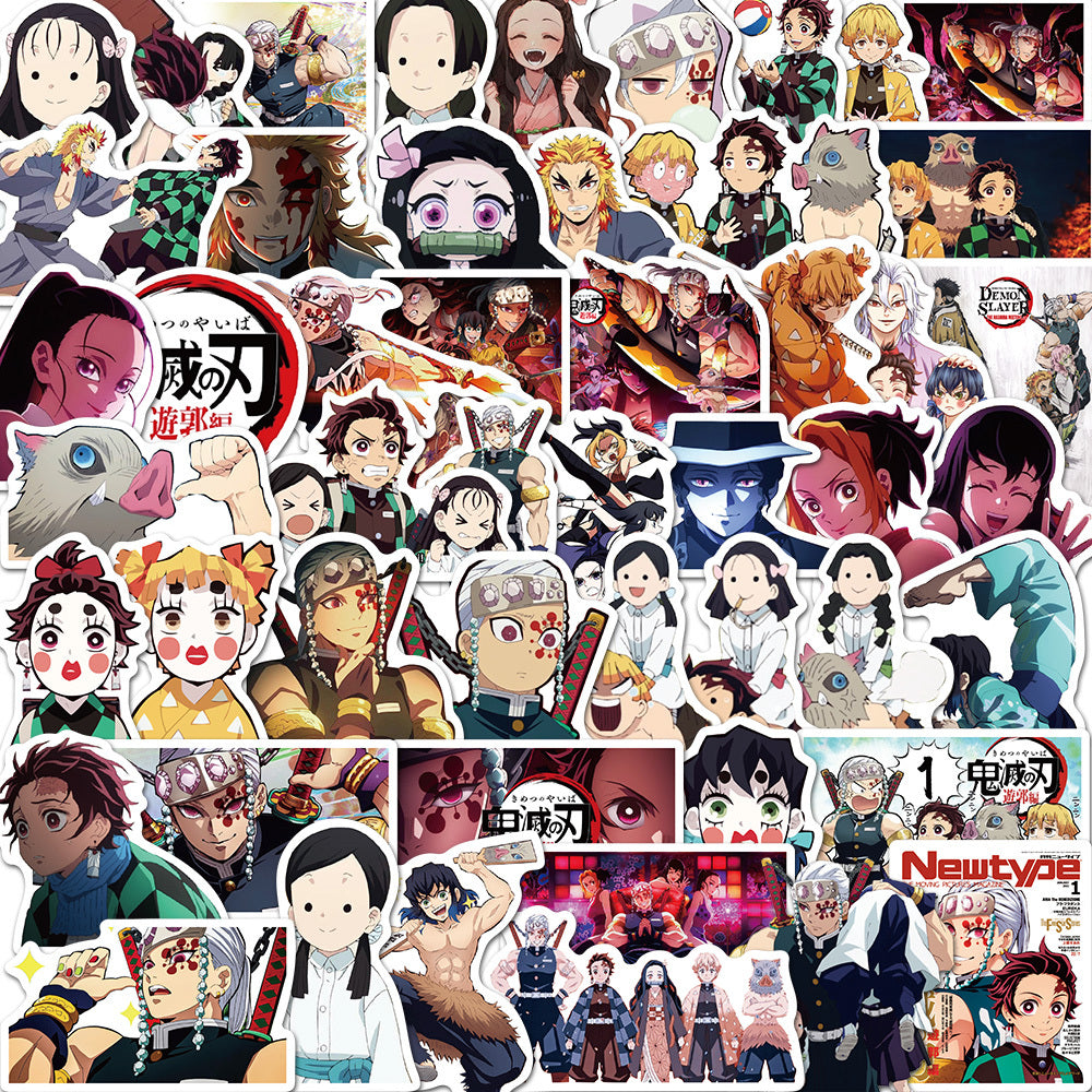 50 Anime Ghost Slayer Blade Stickers Waterproof Decorative