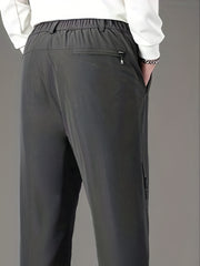 Men's Winter Warm Fleece Lined Pants Outdoor Sports Camping Straight Pants