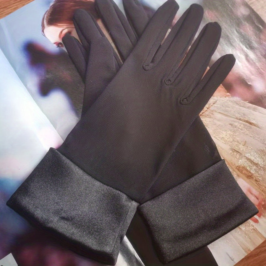 Satin Wedding Gloves Short Wrist Evening Party