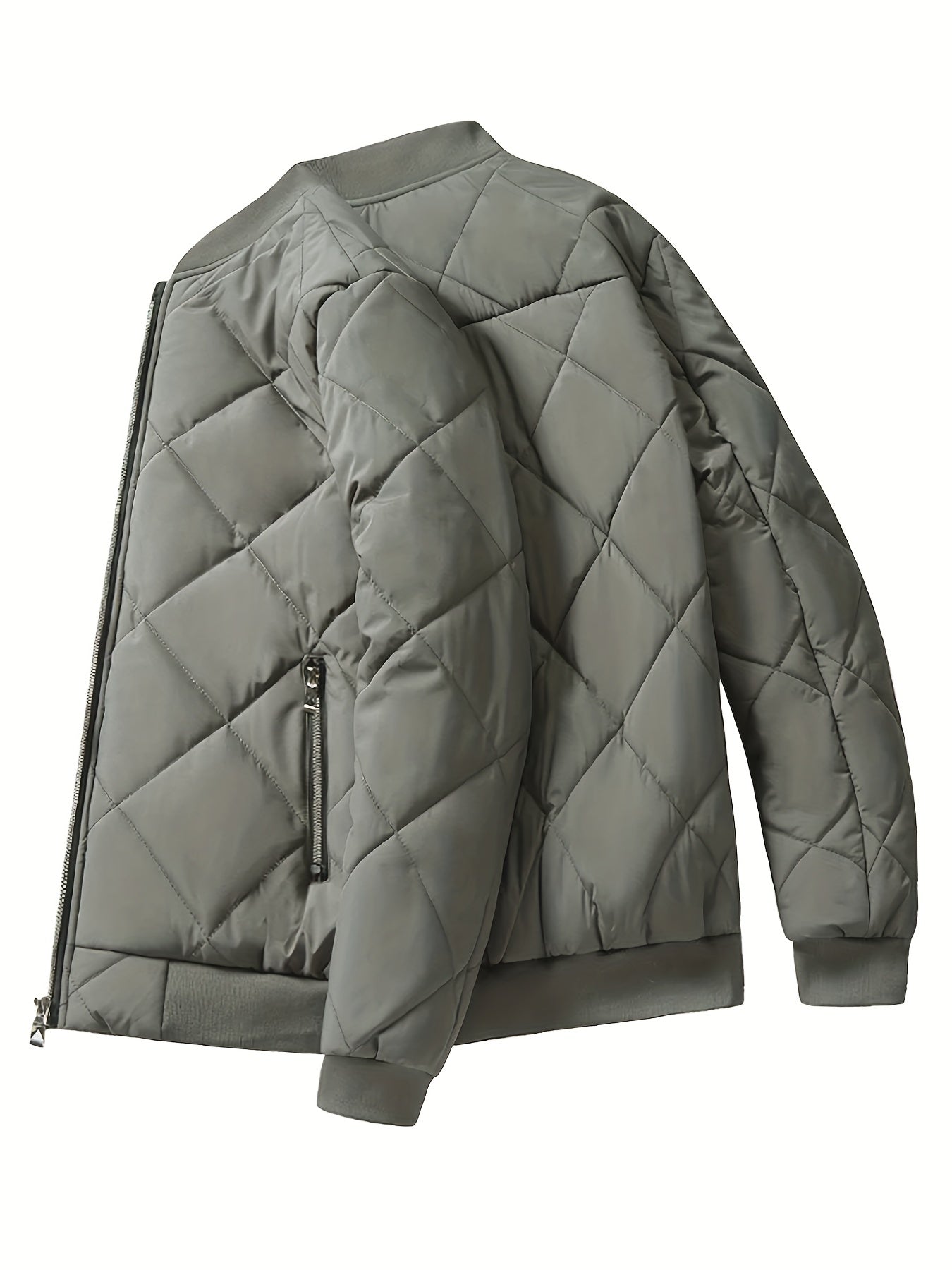 Men's Warm Fleece Baseball Collar Zip Up Jacket Coat