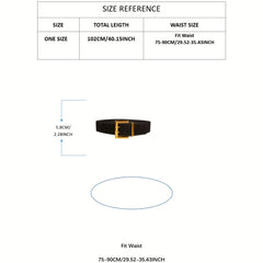 Square Double Pin Buckle Belt Casual Wide PU Belt Vintage Jeans Pants Belts