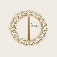 Women Belt Buckle Scarf with Rhinestone Decor