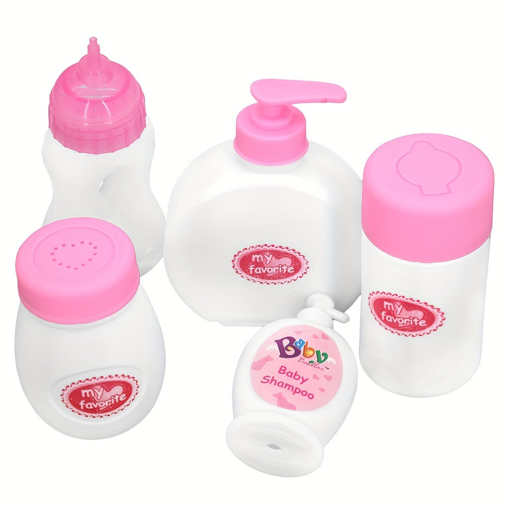 5pcs Reborn Doll Bath Bottle Supplies Set for 40cm Dolls