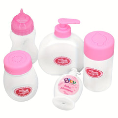 5pcs Reborn Doll Bath Bottle Supplies Set for 40cm Dolls