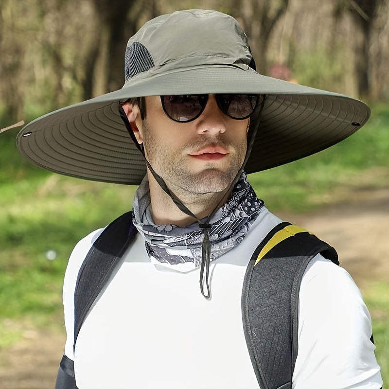 Men's Large Brim Bucket Hat Sun Protection Outdoor Activities