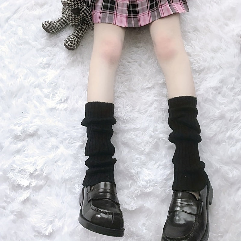 Solid Knitted Leg Warmers All-match Socks Women's Stockings
