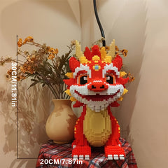 Red Kylin Dragon Building Kit - Challenging Puzzle Craft