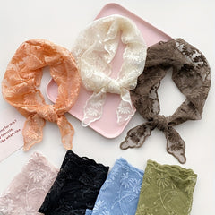 Fashionable Lace Triangle Scarf Hollow Out Thin Neck Scarf