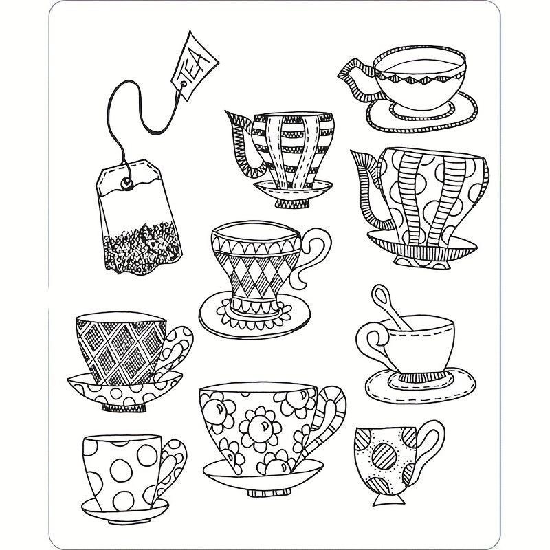 Teacup Clear Stamps for Scrapbooking Decor DIY Greeting Card
