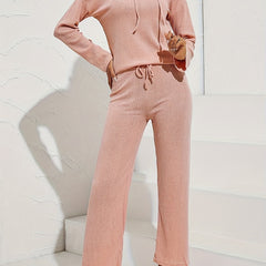  Ribbed Hoodie & Pants Two Piece Set