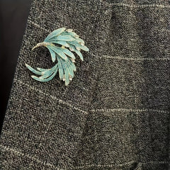 Gradient Phoenix Feather Enamel Brooch for Men