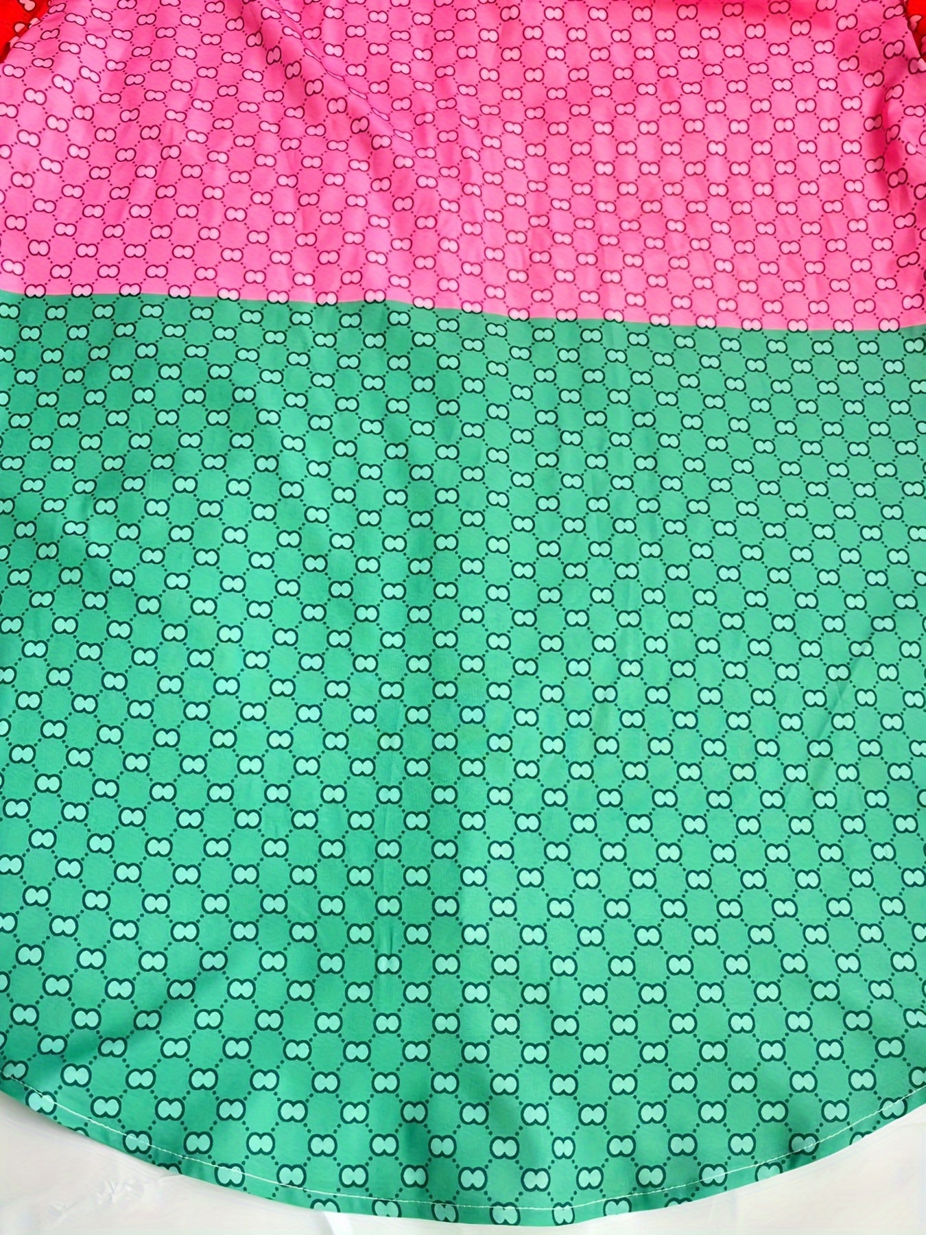 Colorblock Geometric Print Blouse with Button Up Long Sleeve