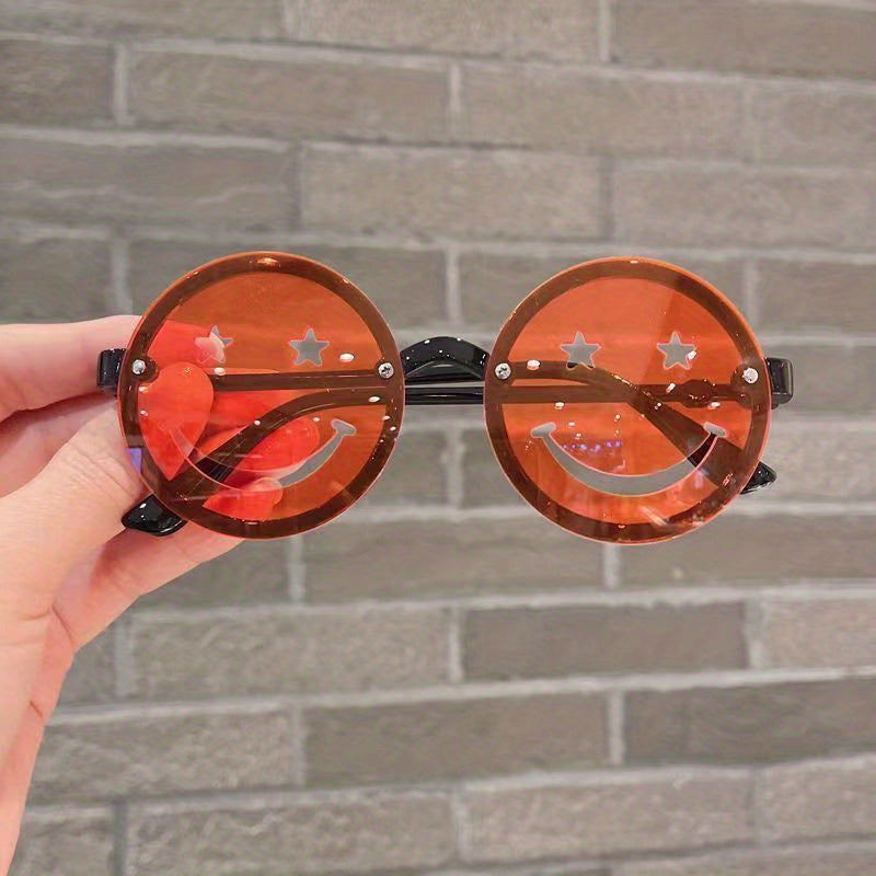 Cartoon Smile Face Round Sunglasses for Kids