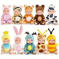 4 Inch Realistic Animal Costumed Dolls PVC Mini Dolls in Lifelike Gift Boxes