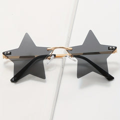 Men's Star Rimless Sunglasses for Street Photography Holiday Party