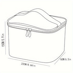 Extra Large Nylon Cosmetic Bag Travel Organizer with Secure Zipper