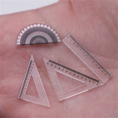 4pcs Dollhouses Plastic Ruler Set Realistic Stationery Learning Supplies