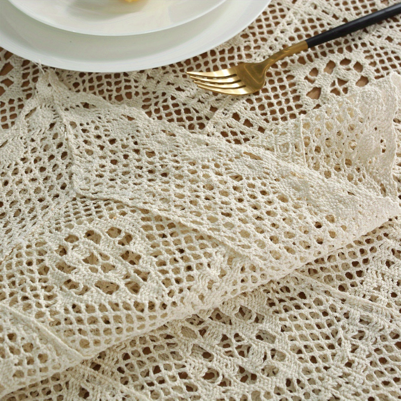 Bohemian Crocheted Cotton Tablecloth for Home Decor