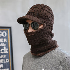 Men's Winter Fleece Beanie Scarf Set