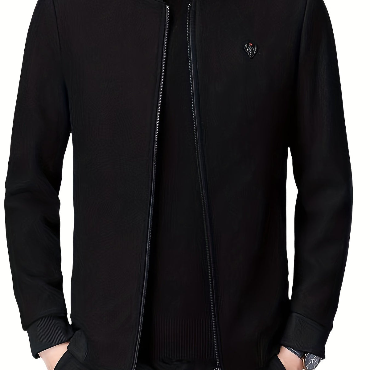 Men's Woolen Coat Casual Long Sleeve Cotton Thickened Jacket