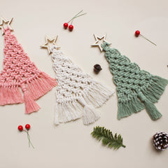 3pcs Macrame Christmas Tree DIY Kit - Perfect Gift for Friends and Family
