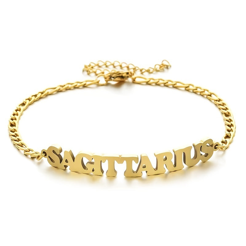 Stainless Steel Zodiac Letter Bracelet Gift