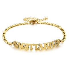 Stainless Steel Zodiac Letter Bracelet Gift