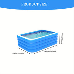 Family Swimming Pool with 4 Rings Oversized Inflatable, Foldable for Home Yard