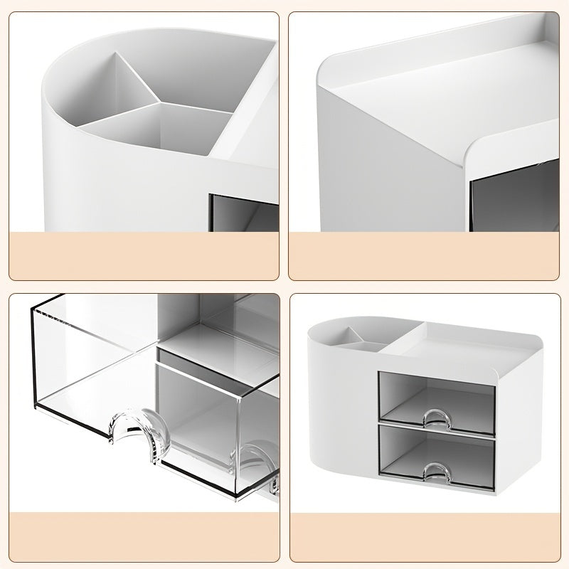 Large Capacity Pencil Holder Transparent Drawer Storage Box