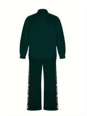  Leopard Print Coat & Pants Set