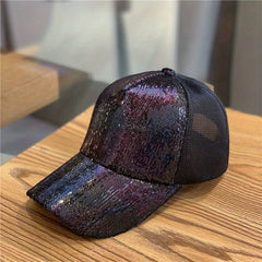 Sequin Sparkly Baseball Cap Y2K Couple Sports Hat Breathable Trucker Hat