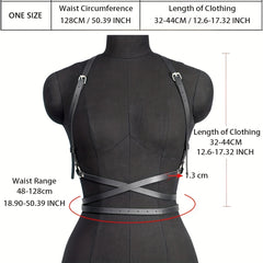 Women Punk Body Chest Harness Caged Waist Belts Gothic PU Leather