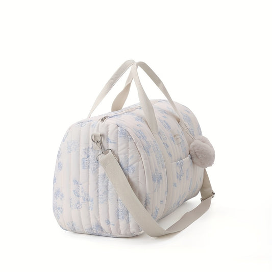 Brown Leaf & Lemon Print Diaper Bag Mommy Organizer