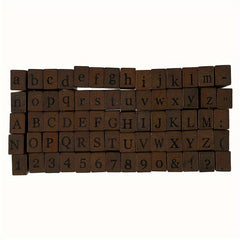 70pcs Alphabet Letter Number Wood Rubber Stamps Set With Box