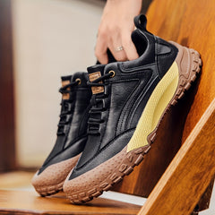 Men's Non Slip PU Leather Shoes Solid Slip On Durable Comfy Sneakers