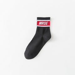 4 Pairs Women's Letter Print Mid Tube Socks