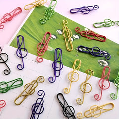 50pcs Musical Notes Metal Paper Clips for Office and School Supplies